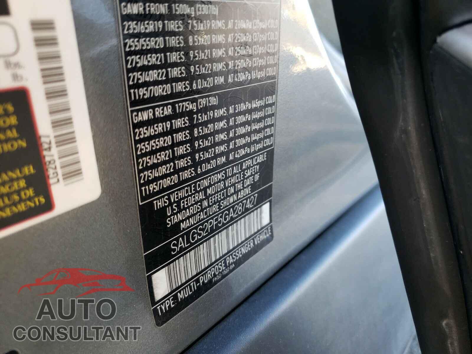LAND ROVER RANGEROVER 2016 - SALGS2PF5GA287427