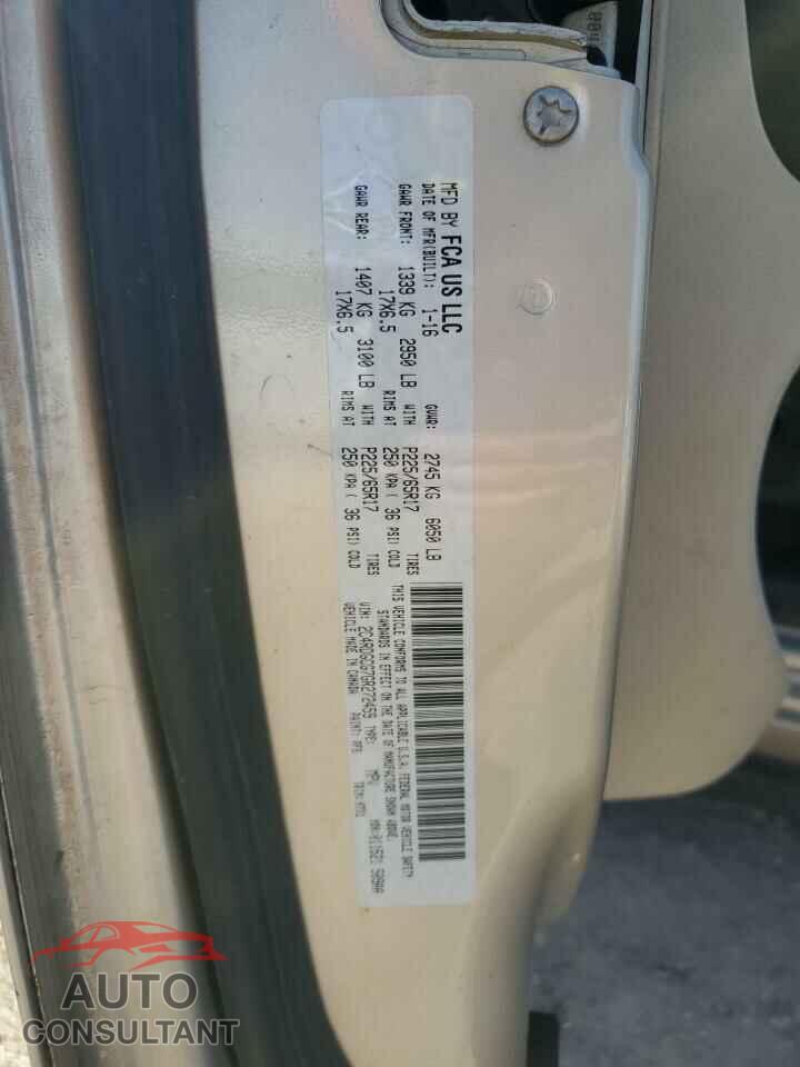 DODGE CARAVAN 2016 - 2C4RDGCG7GR272459