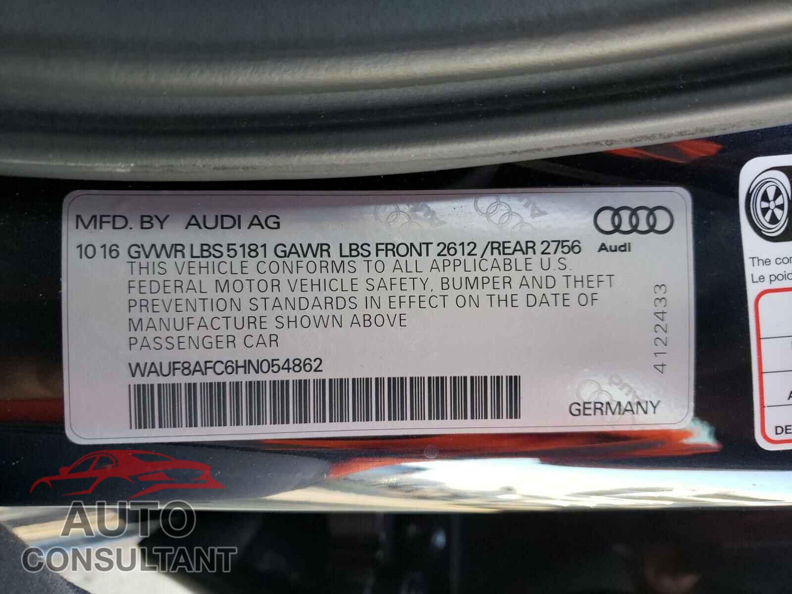 AUDI A6 2017 - WAUF8AFC6HN054862