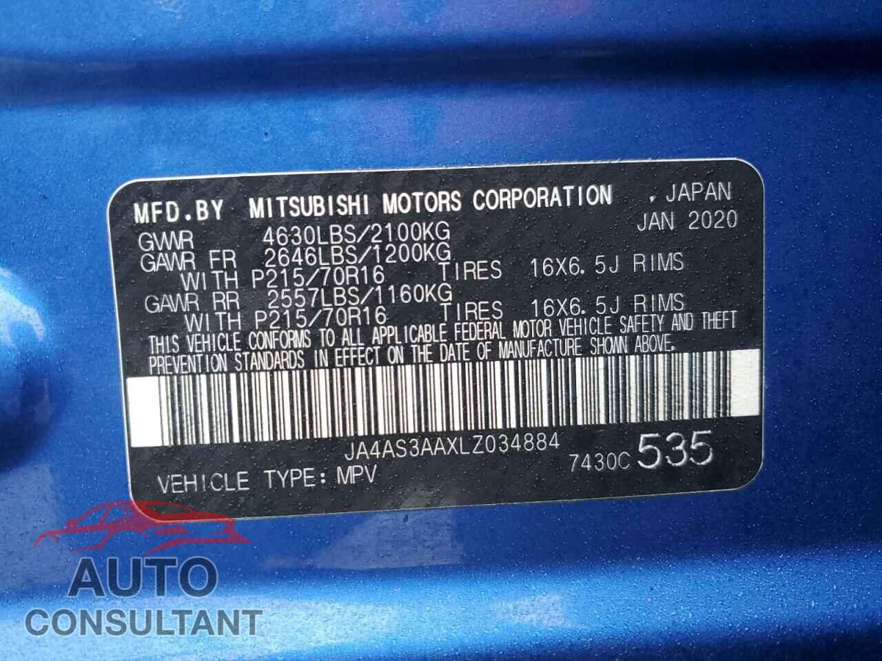 MITSUBISHI ECLIPSE 2020 - JA4AS3AAXLZ034884