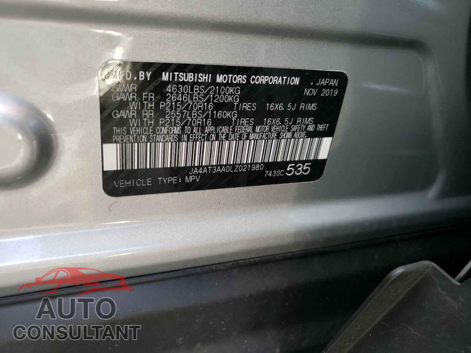 MITSUBISHI ECLIPSE 2020 - JA4AT3AA0LZ021980