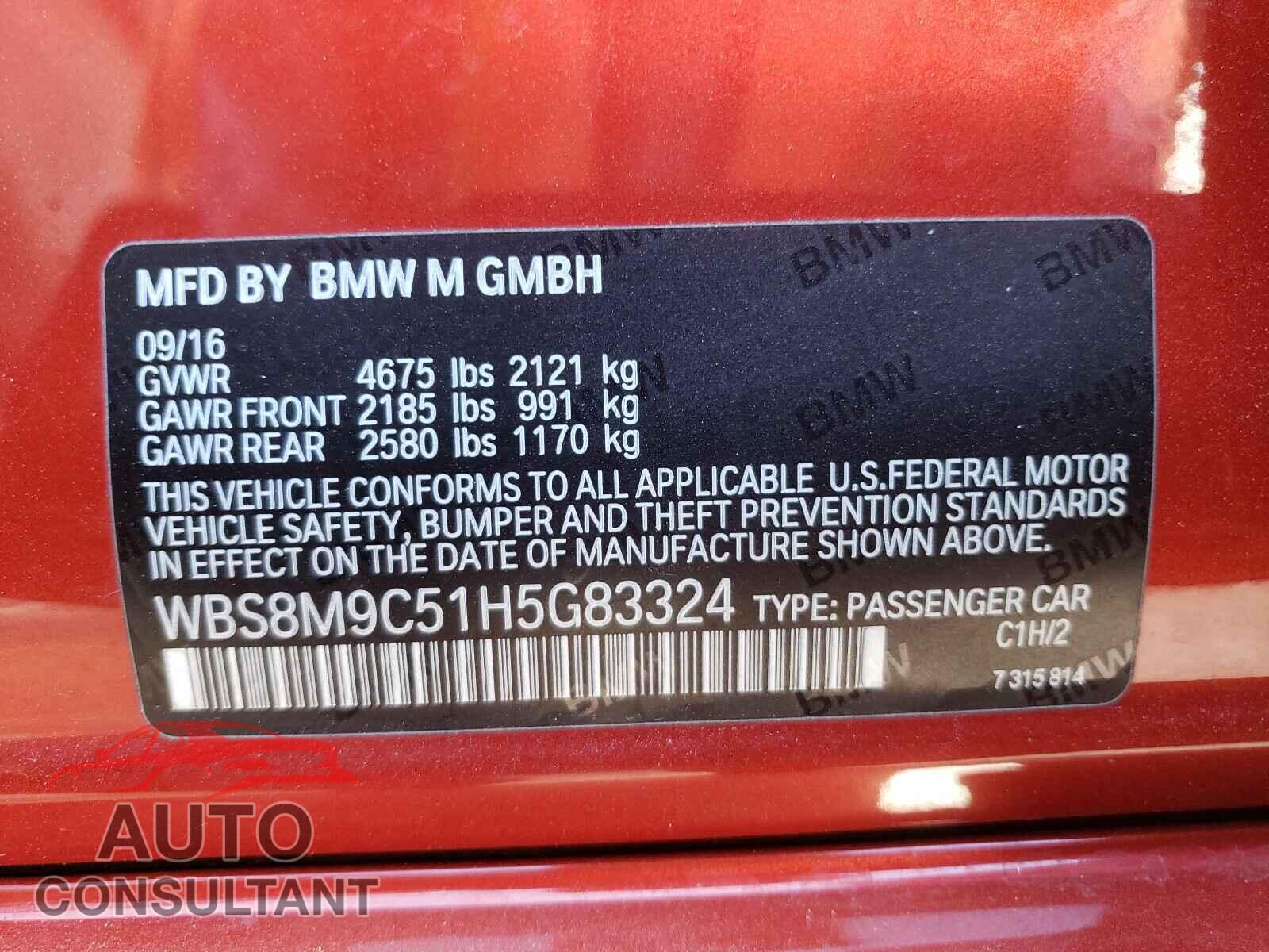 BMW M3 2017 - WBS8M9C51H5G83324