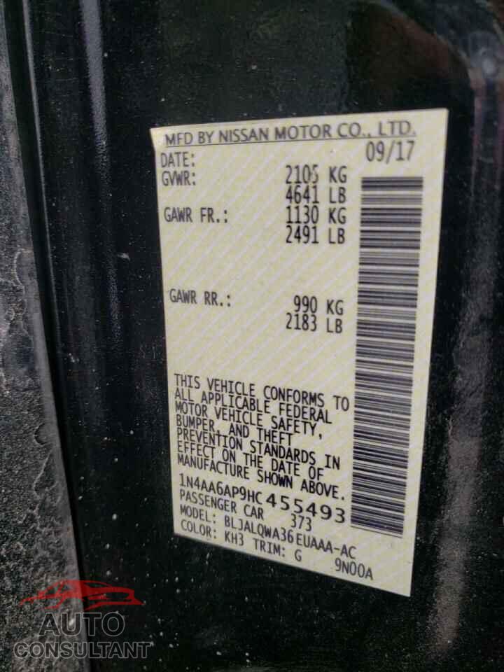 NISSAN MAXIMA 2017 - 1N4AA6AP9HC455493