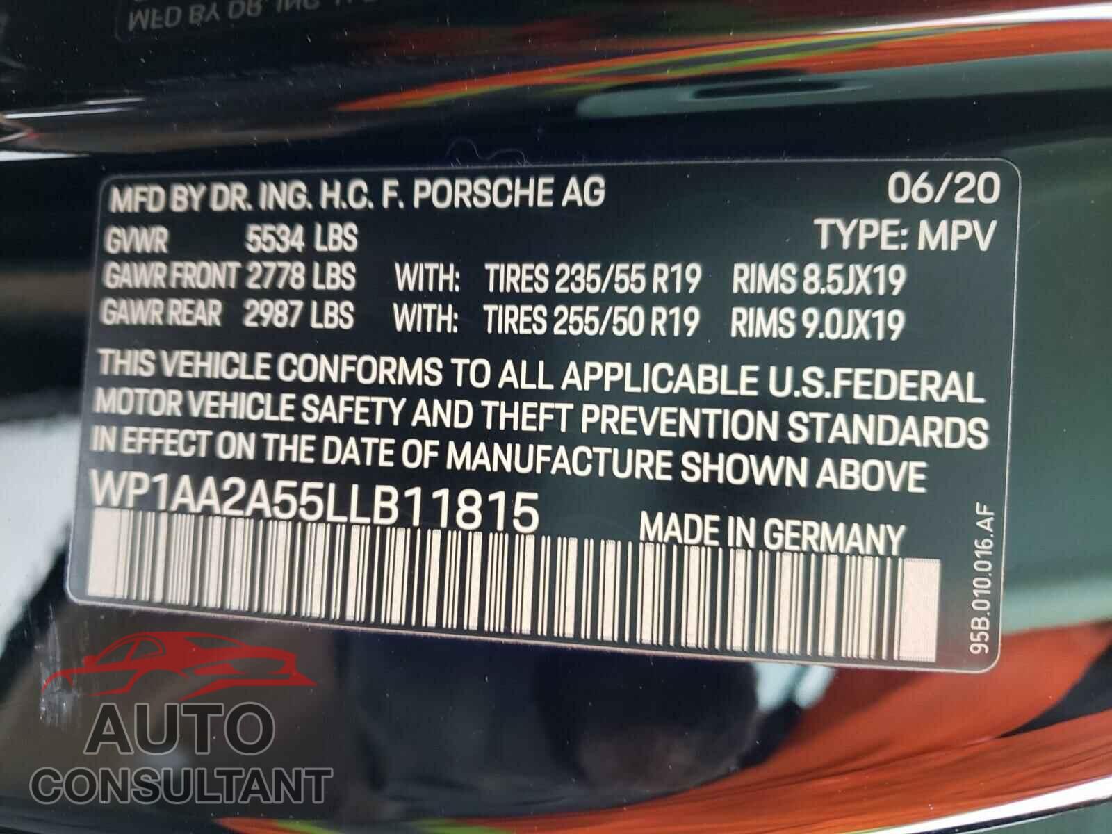 PORSCHE MACAN 2020 - WP1AA2A55LLB11815