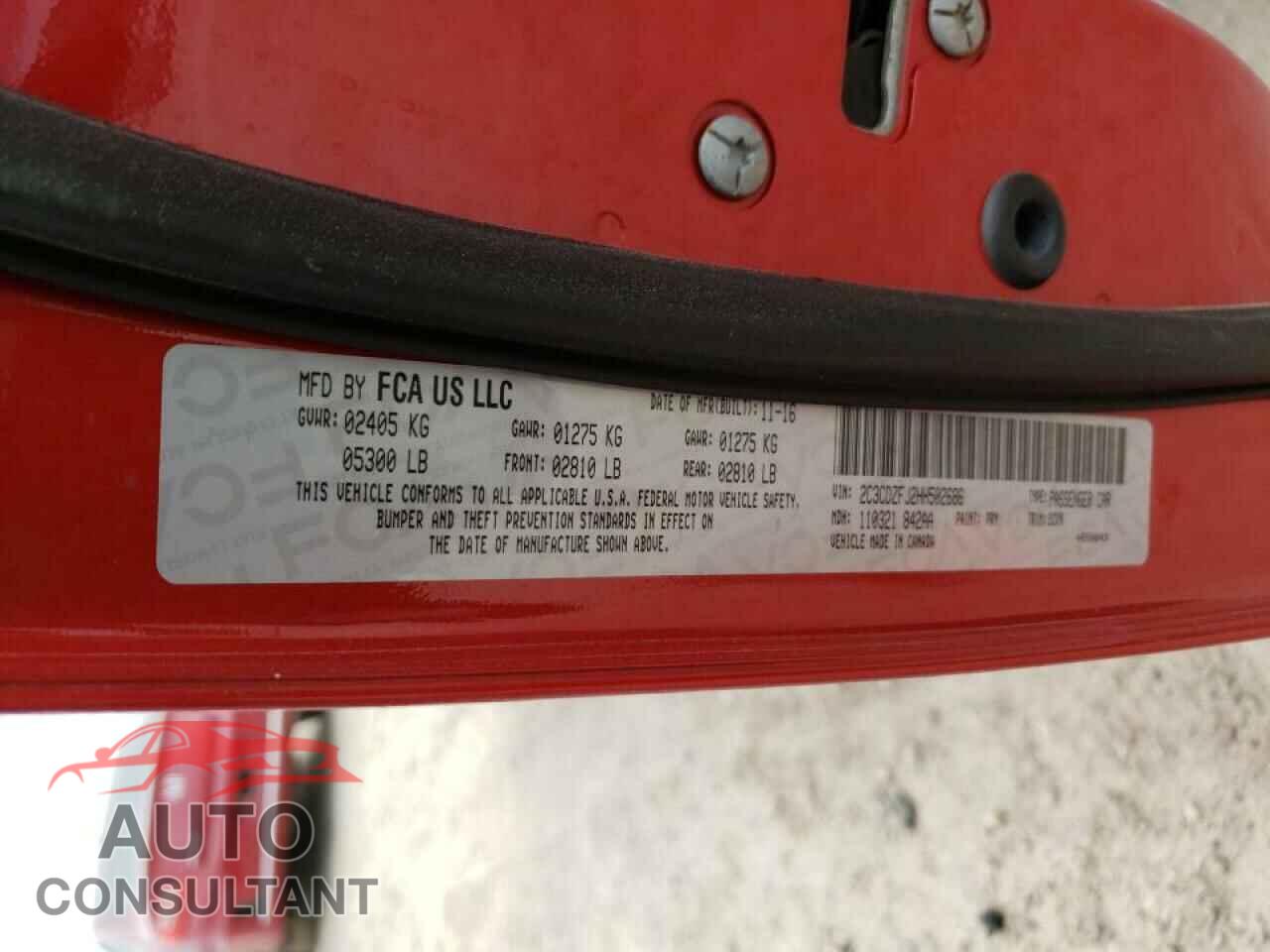 DODGE CHALLENGER 2017 - 2C3CDZFJ2HH502686