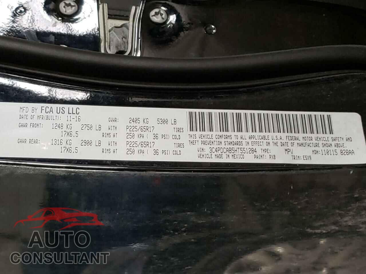 DODGE JOURNEY 2017 - 3C4PDCAB5HT551284