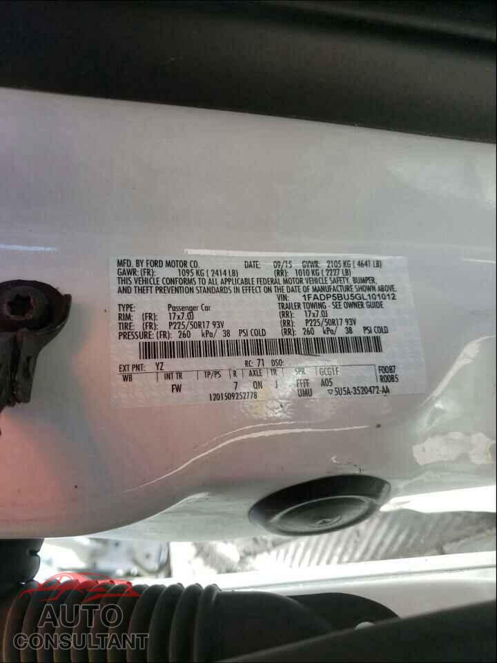 FORD CMAX 2016 - 1FADP5BU5GL101012