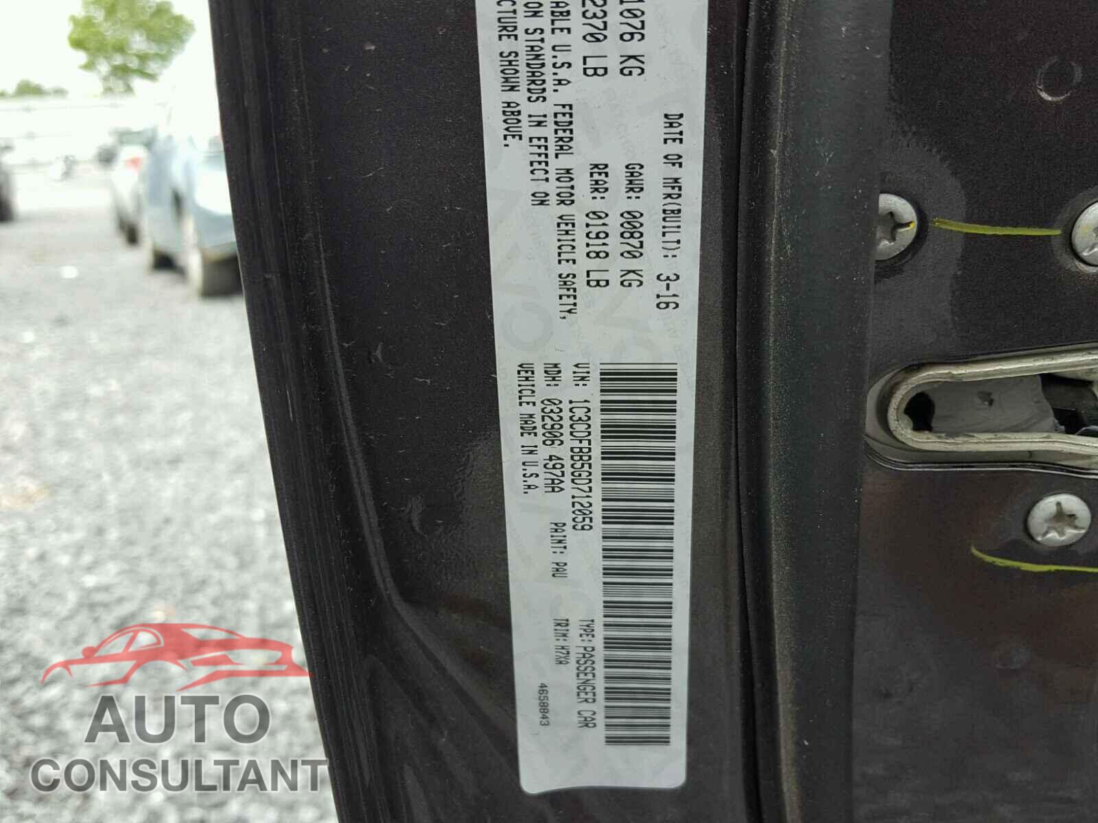 DODGE DART 2016 - 1C3CDFBB5GD712059