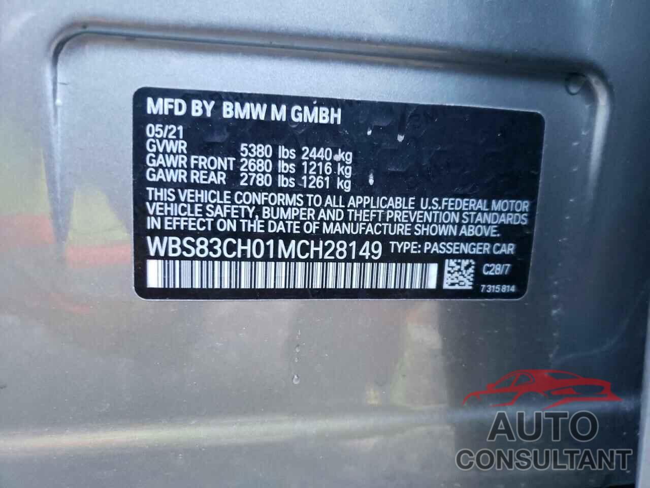 BMW M5 2021 - WBS83CH01MCH28149