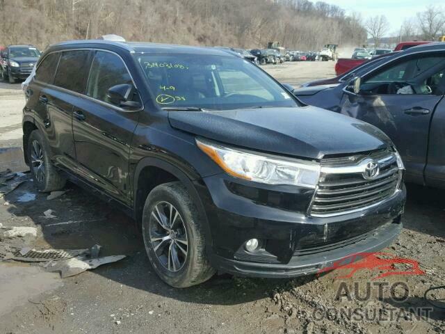 TOYOTA HIGHLANDER 2016 - 5TDJKRFH9GS300174