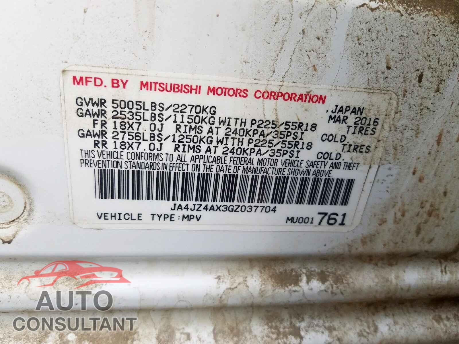 MITSUBISHI OUTLANDER 2016 - 3N1CP5BVXLL506167