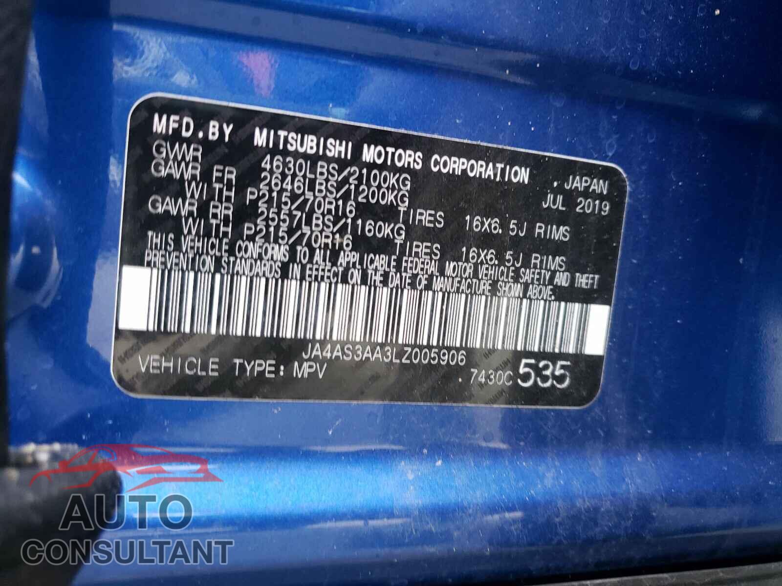 MITSUBISHI ECLIPSE 2020 - JA4AS3AA3LZ005906