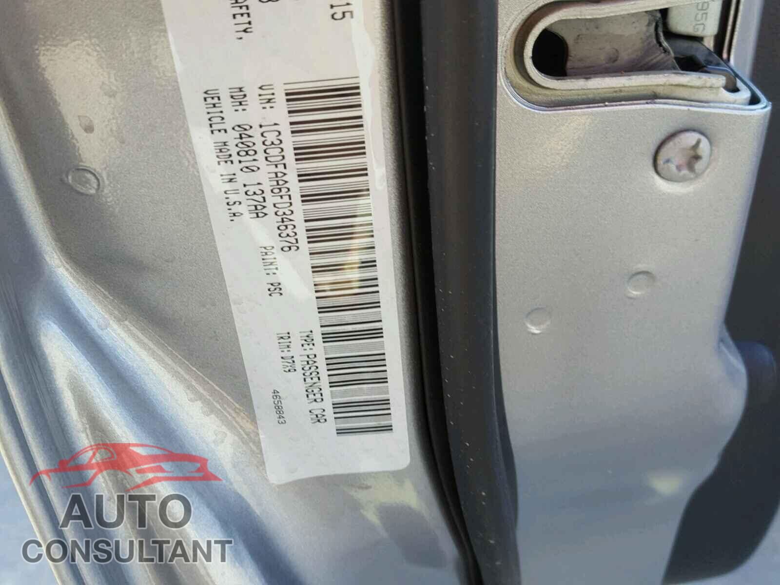 DODGE DART 2015 - 1C3CDFAA6FD346376