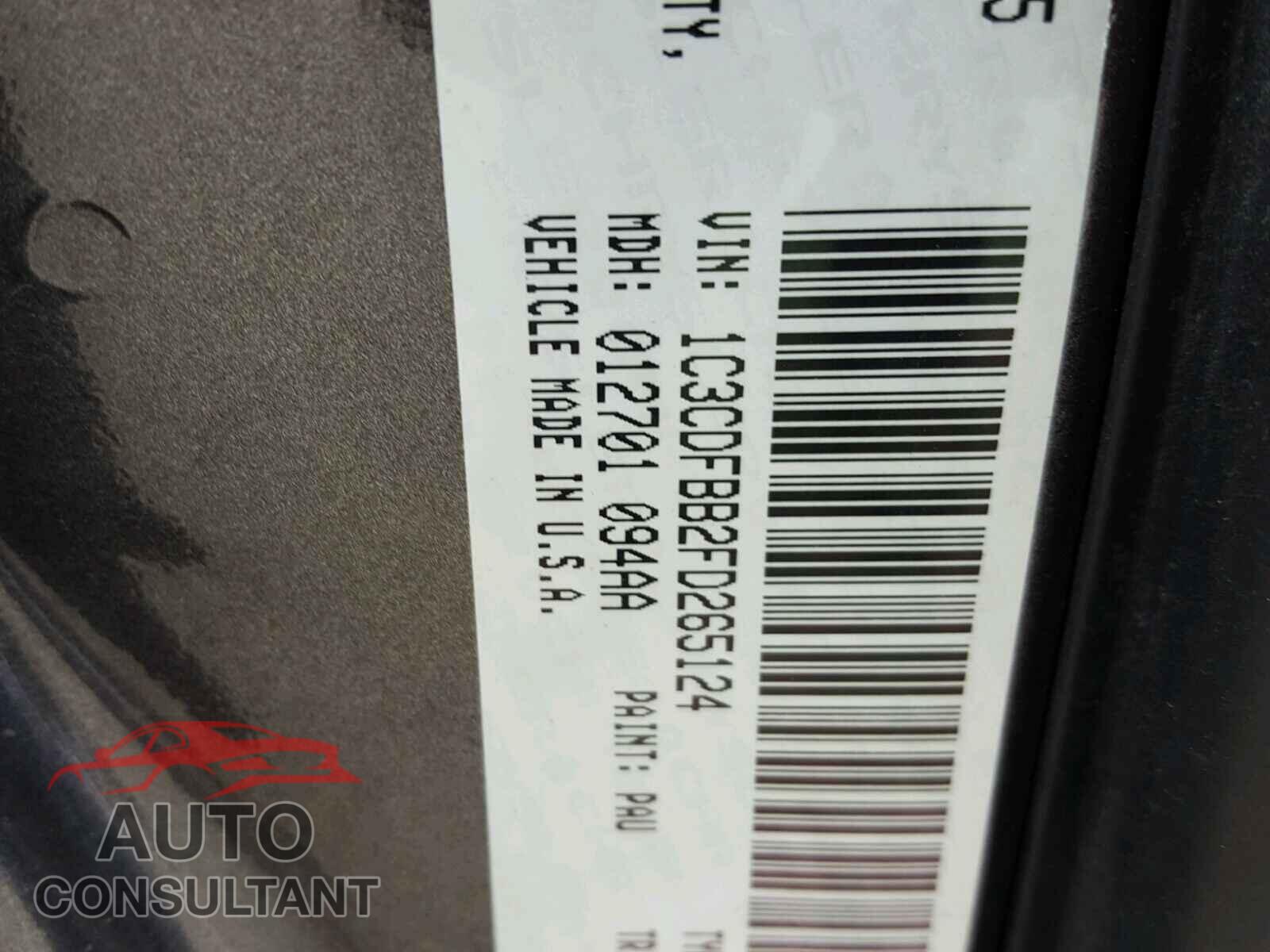 DODGE DART 2015 - 1C3CDFBB2FD265124