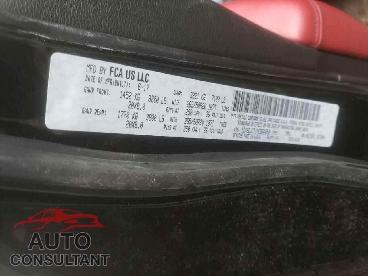 DODGE DURANGO 2017 - 1C4SDJCT1HC954050