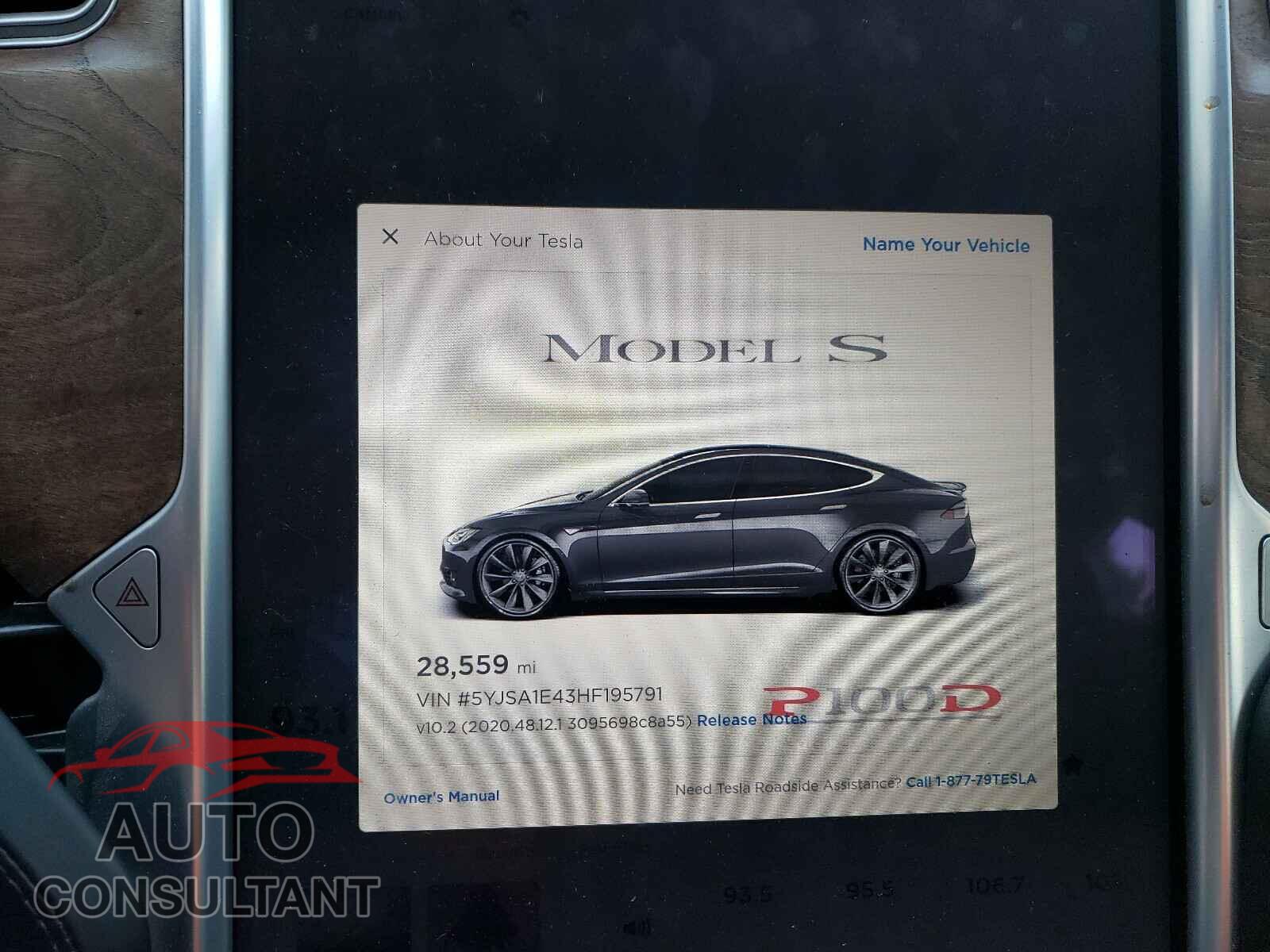 TESLA MODEL S 2017 - 5YJSA1E43HF195791
