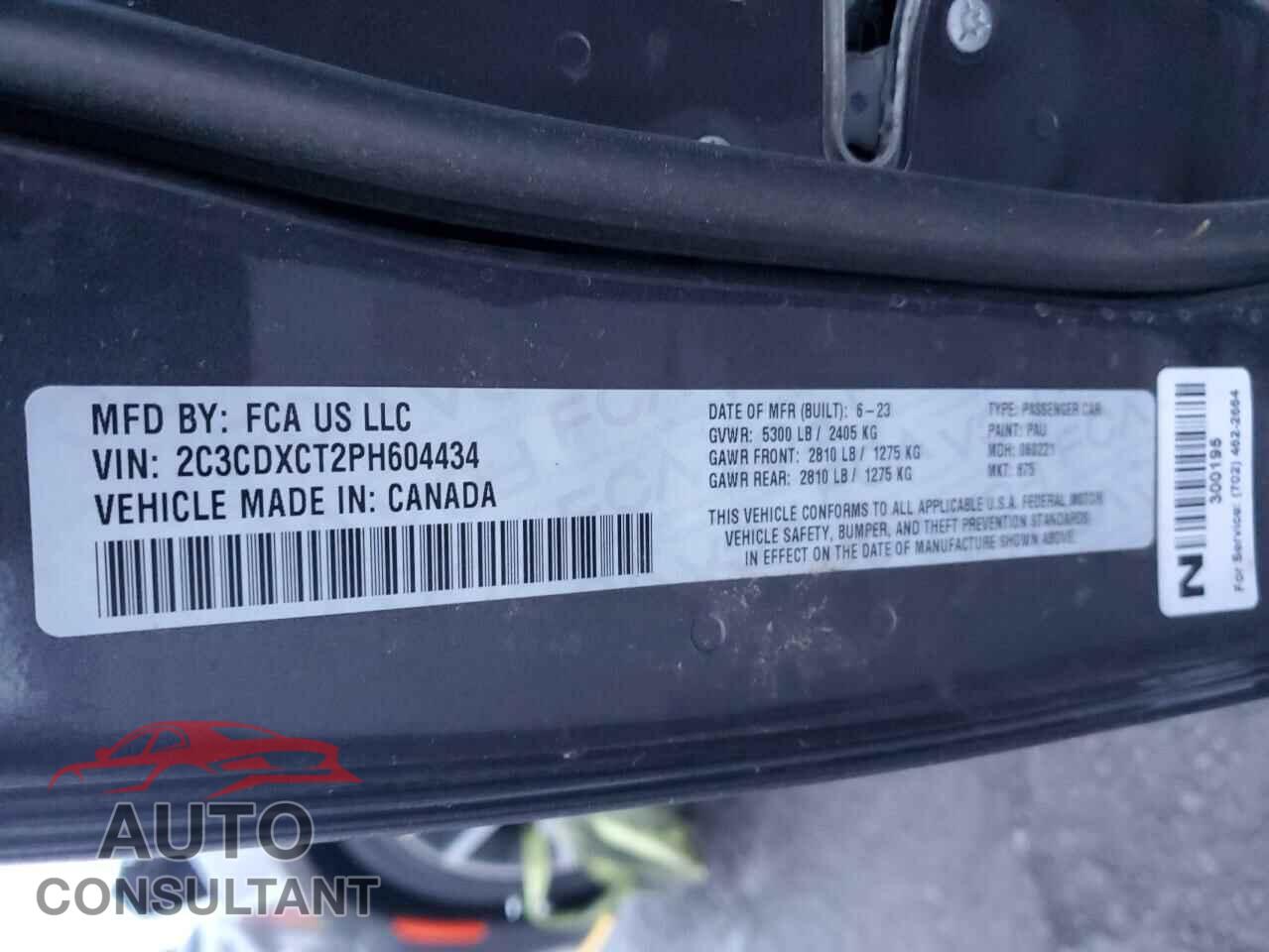 DODGE CHARGER 2023 - 2C3CDXCT2PH604434