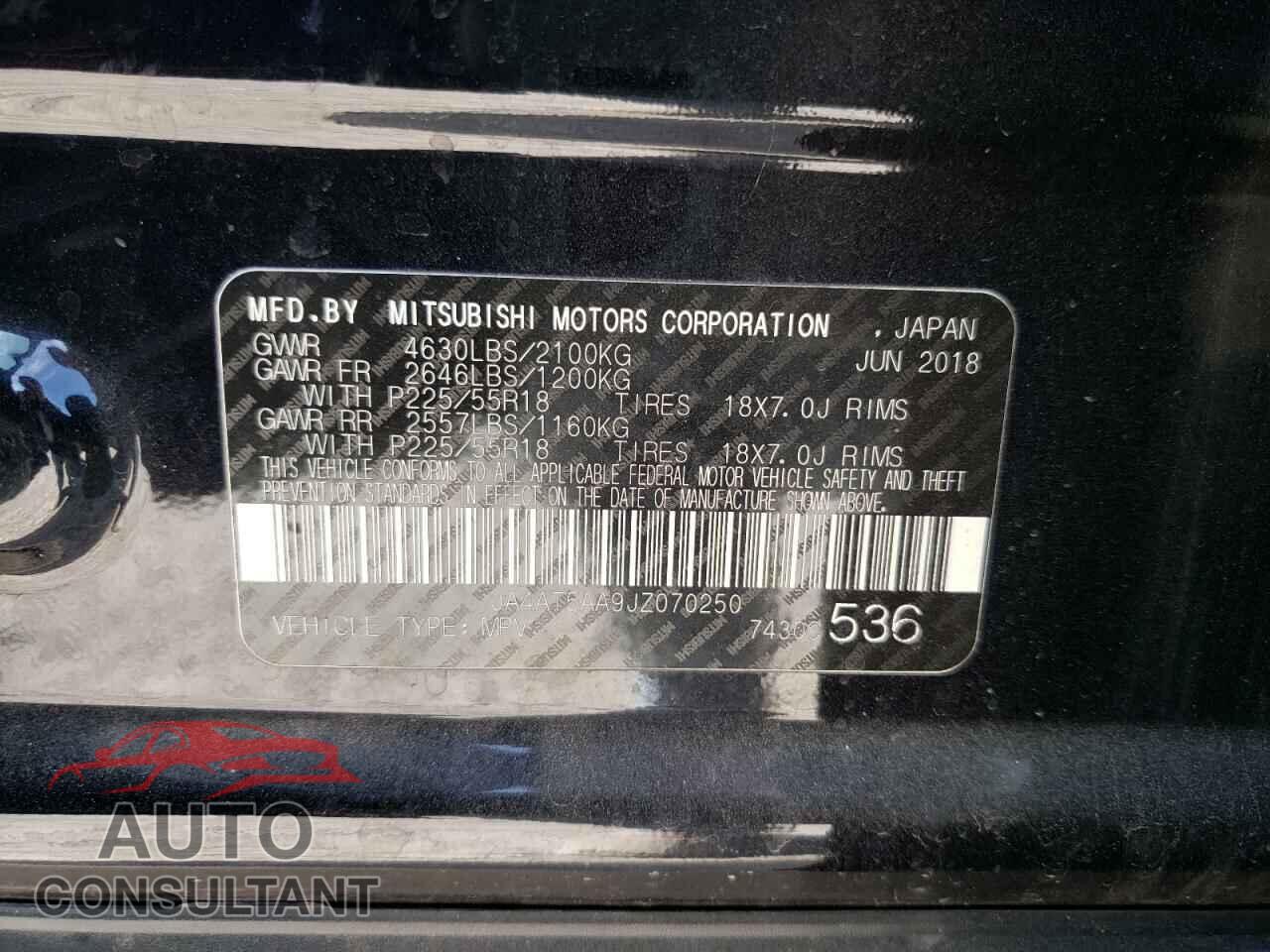 MITSUBISHI ECLIPSE 2018 - JA4AT5AA9JZ070250