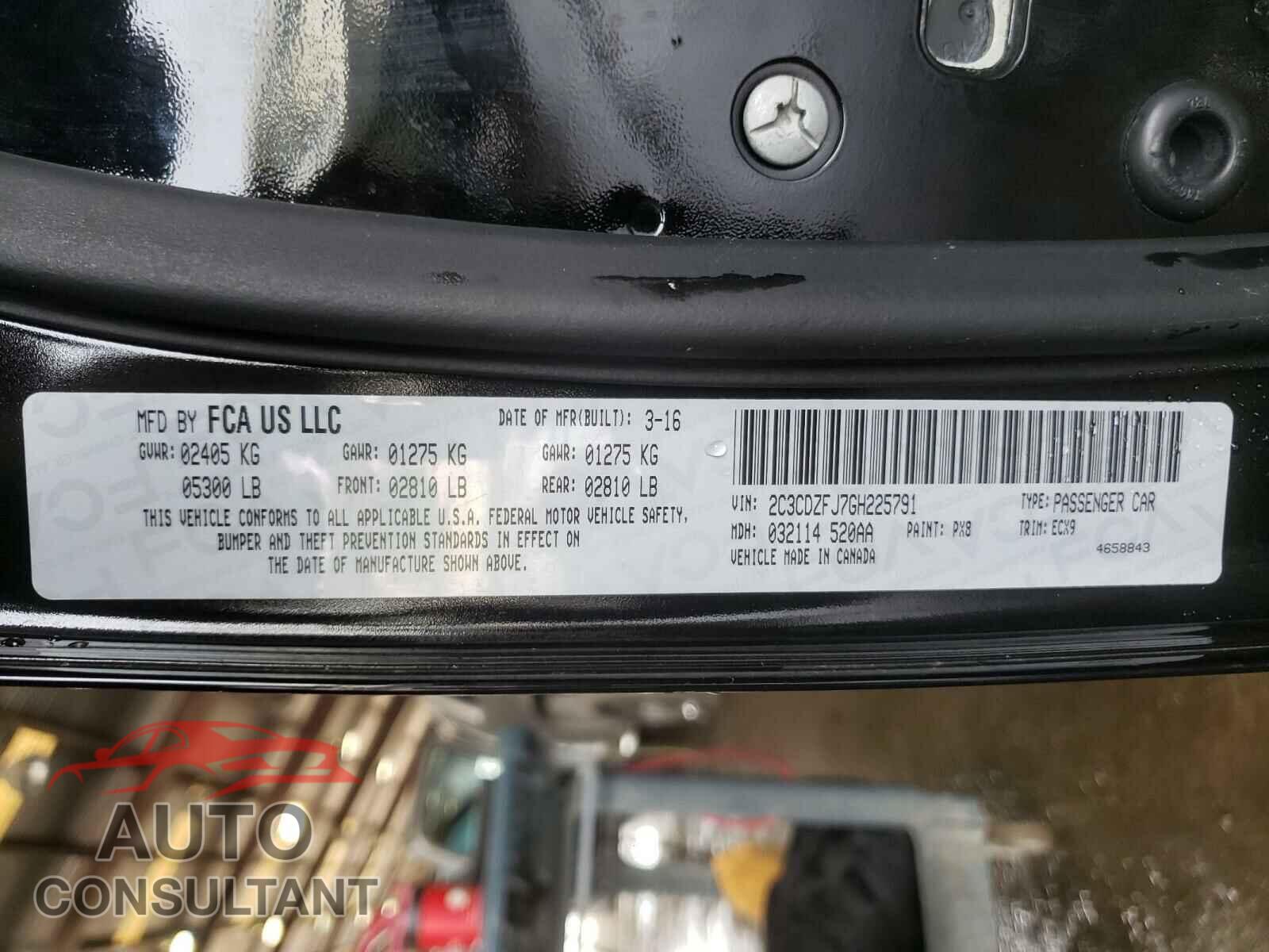 DODGE CHALLENGER 2016 - 2C3CDZFJ7GH225791