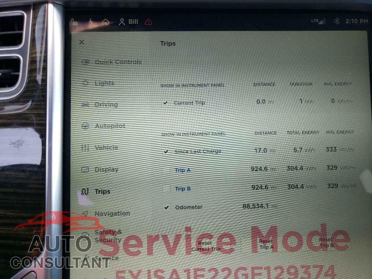 TESLA MODEL S 2016 - 5YJSA1E22GF129374
