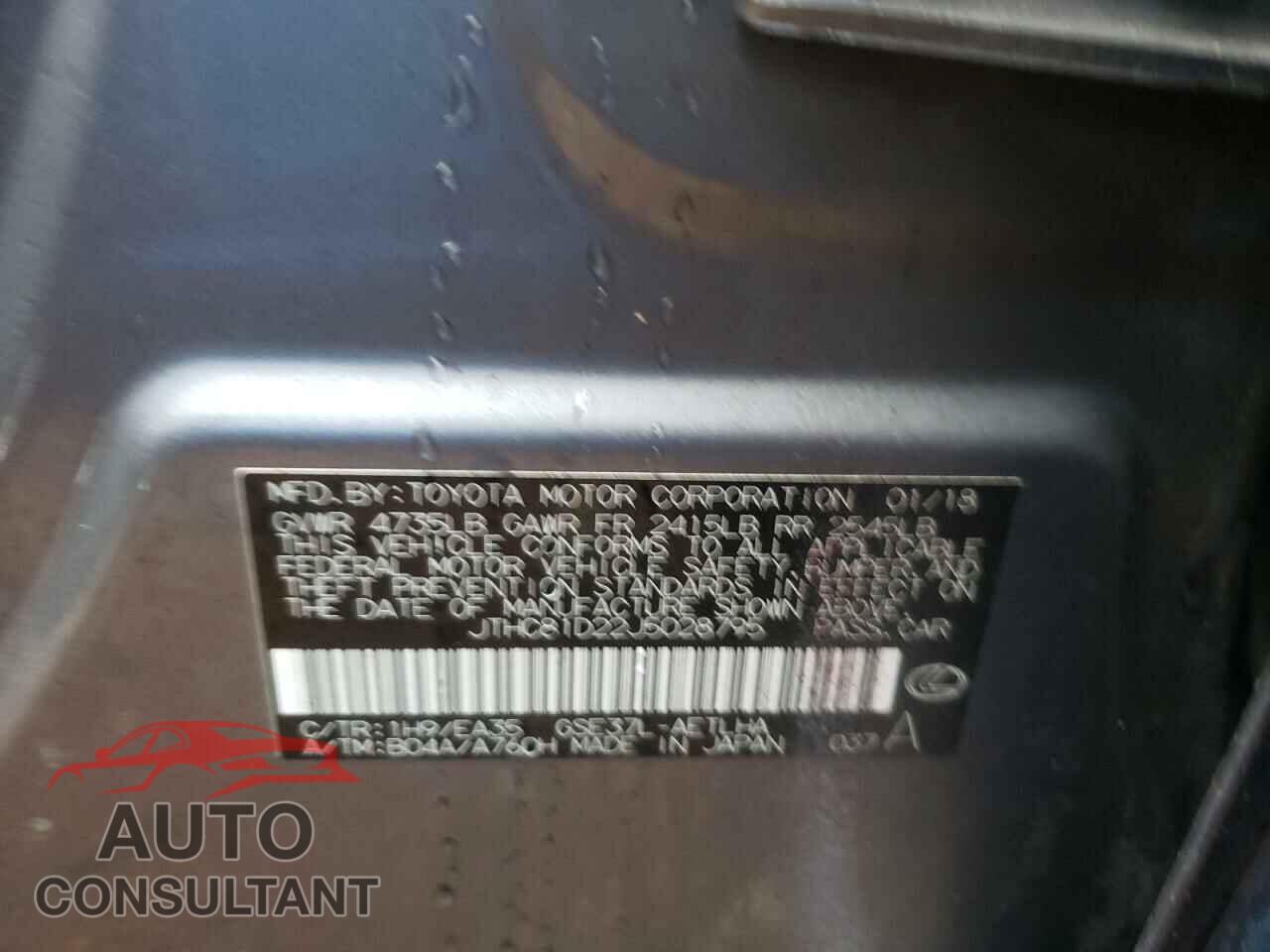 LEXUS IS 2018 - JTHC81D22J5028795