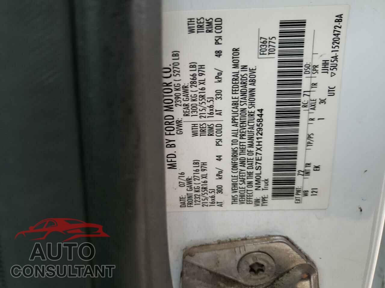 FORD TRANSIT 2017 - NM0LS7E7XH1295844