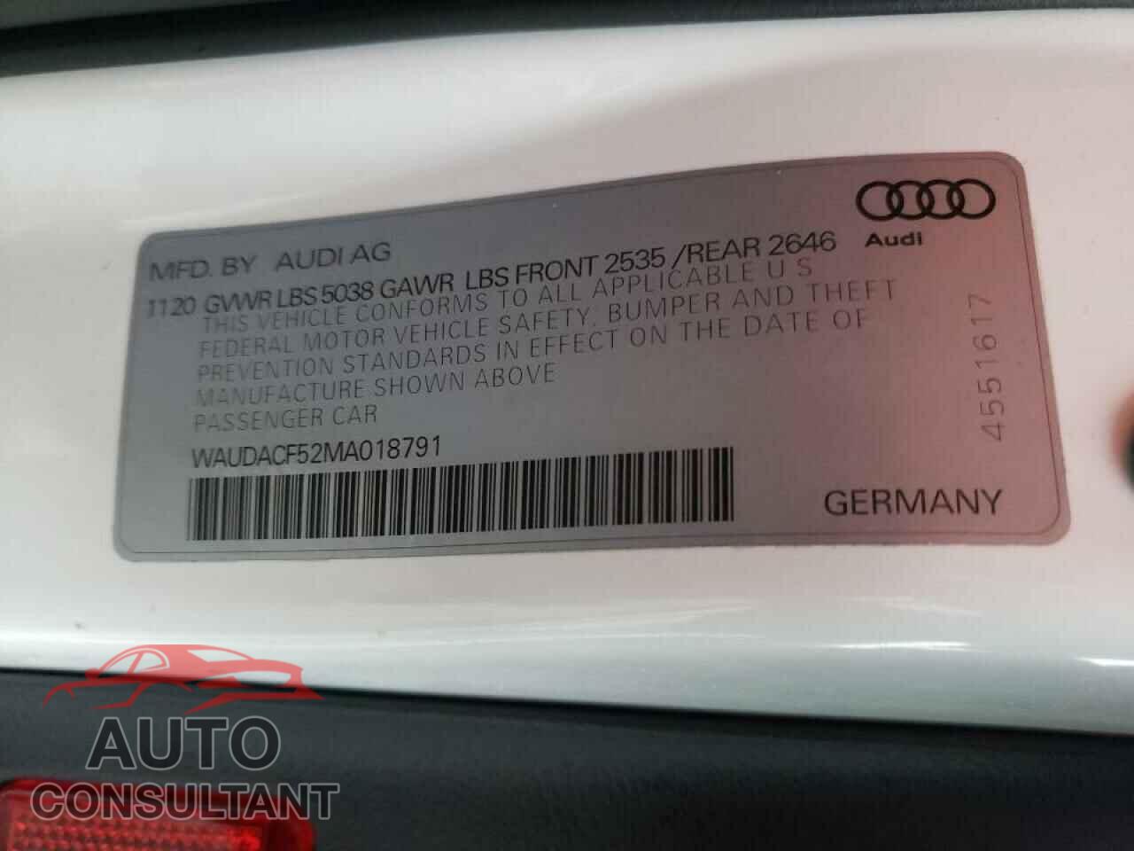 AUDI A5 2021 - WAUDACF52MA018791