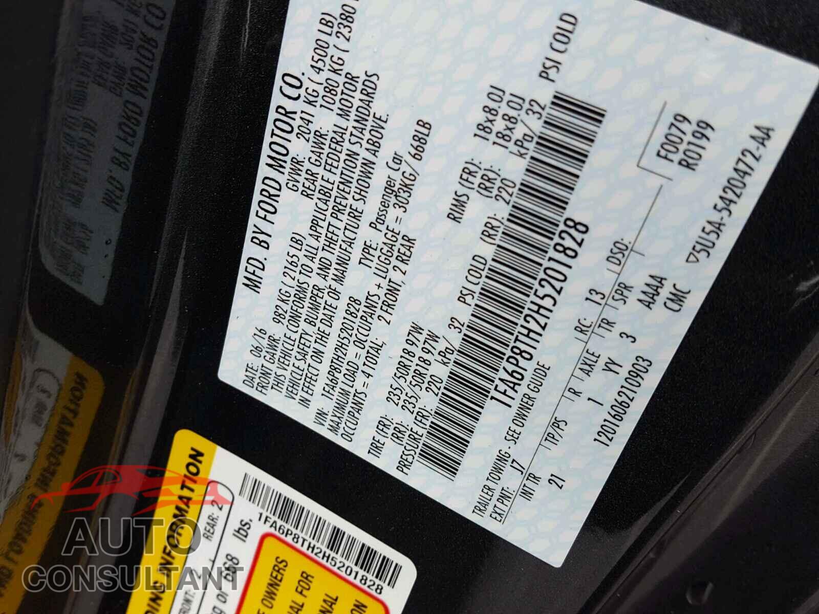 FORD MUSTANG 2017 - 1FA6P8TH2H5201828