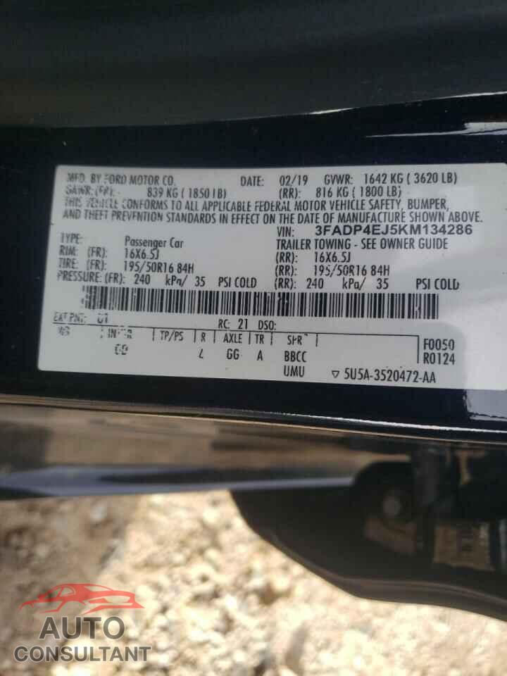 FORD FIESTA 2019 - 3FADP4EJ5KM134286
