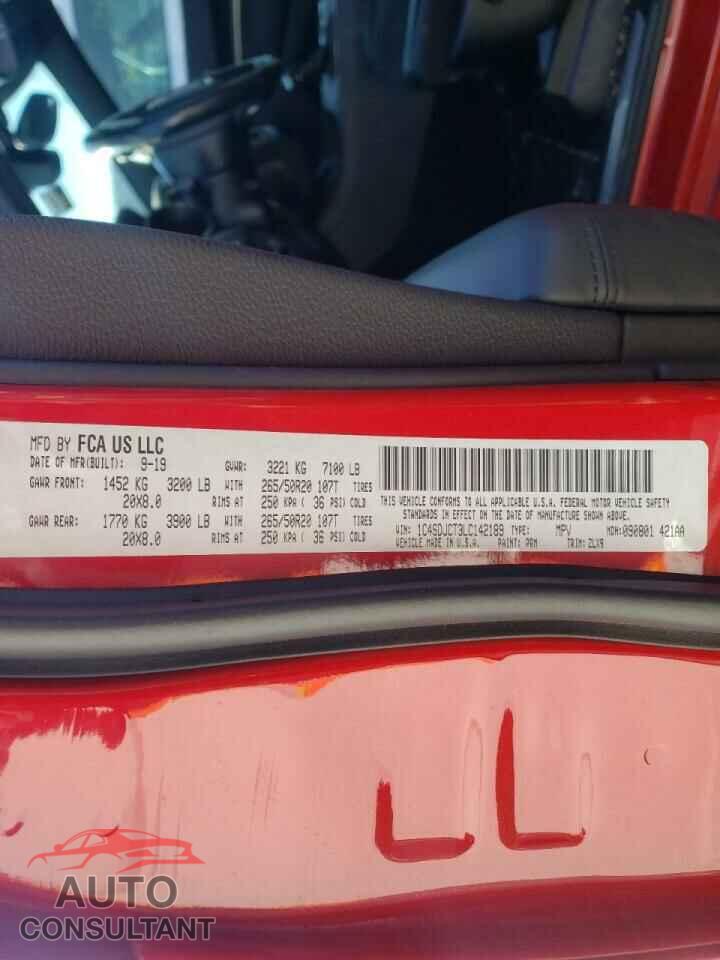 DODGE DURANGO 2020 - 1C4SDJCT3LC142189