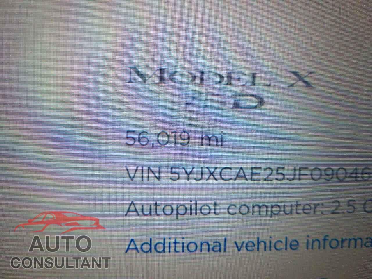 TESLA MODEL X 2018 - 5YJXCAE25JF090464