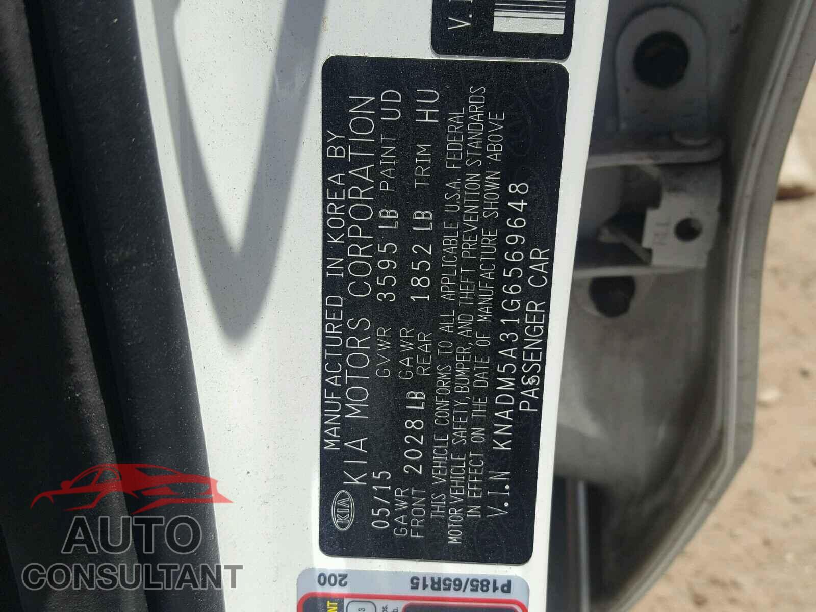 KIA RIO 2016 - KNADM5A31G6569648