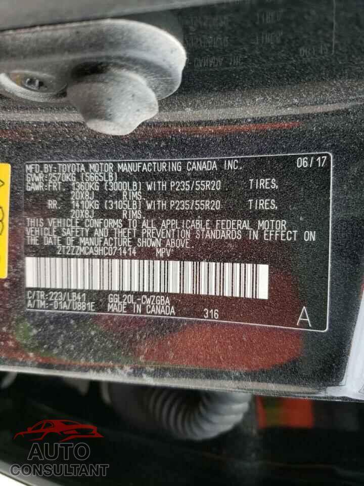 LEXUS RX350 2017 - 2T2ZZMCA9HC071414