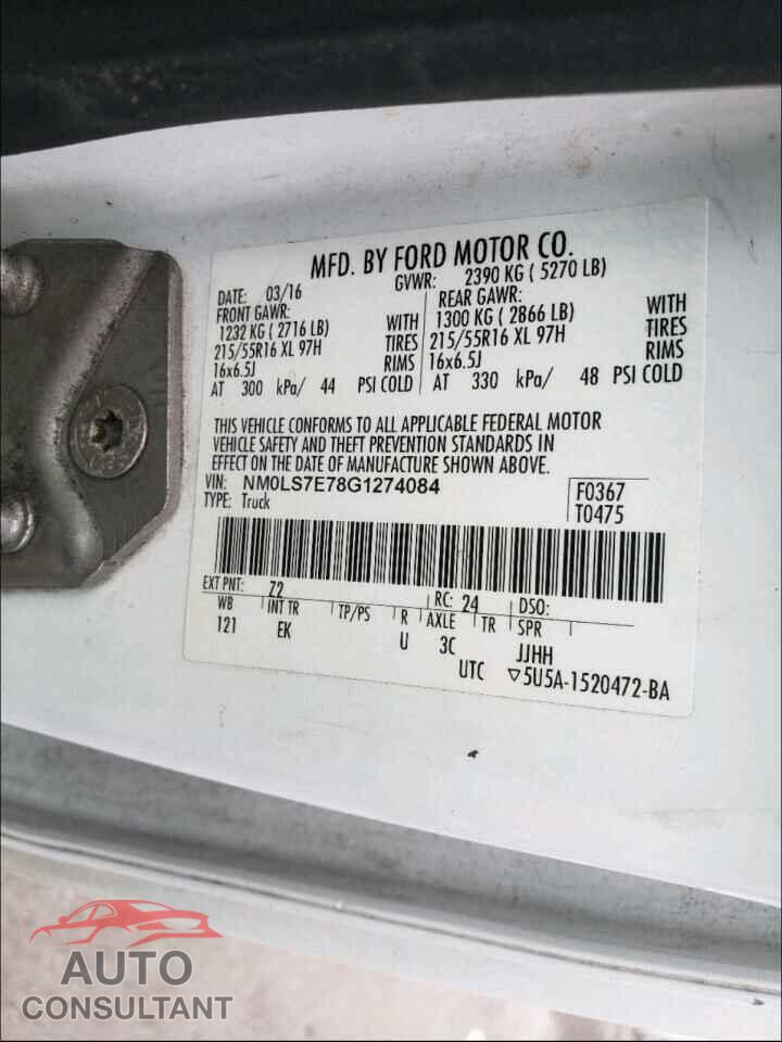 FORD TRANSIT CO 2016 - NM0LS7E78G1274084