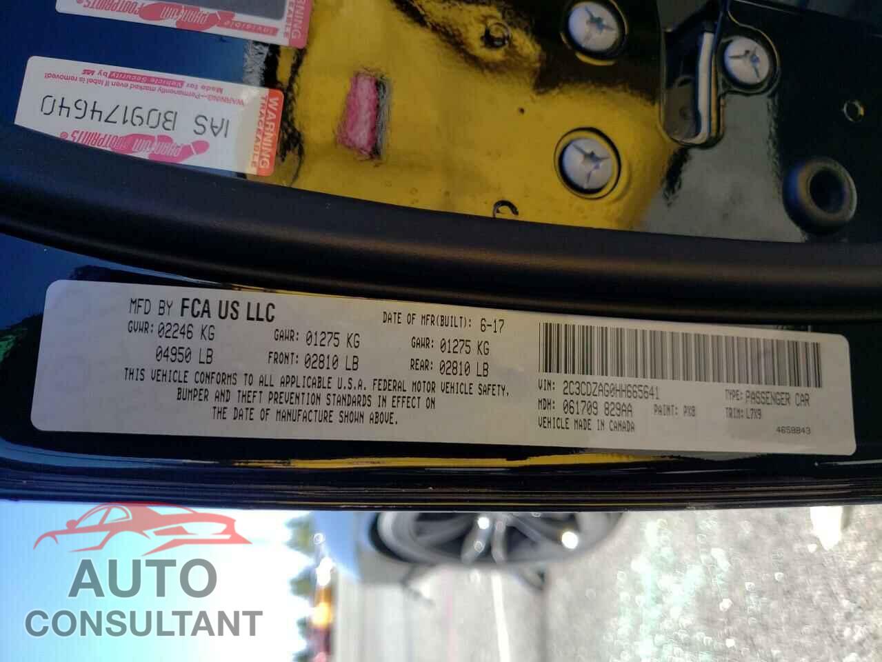 DODGE CHALLENGER 2017 - 2C3CDZAG0HH665641