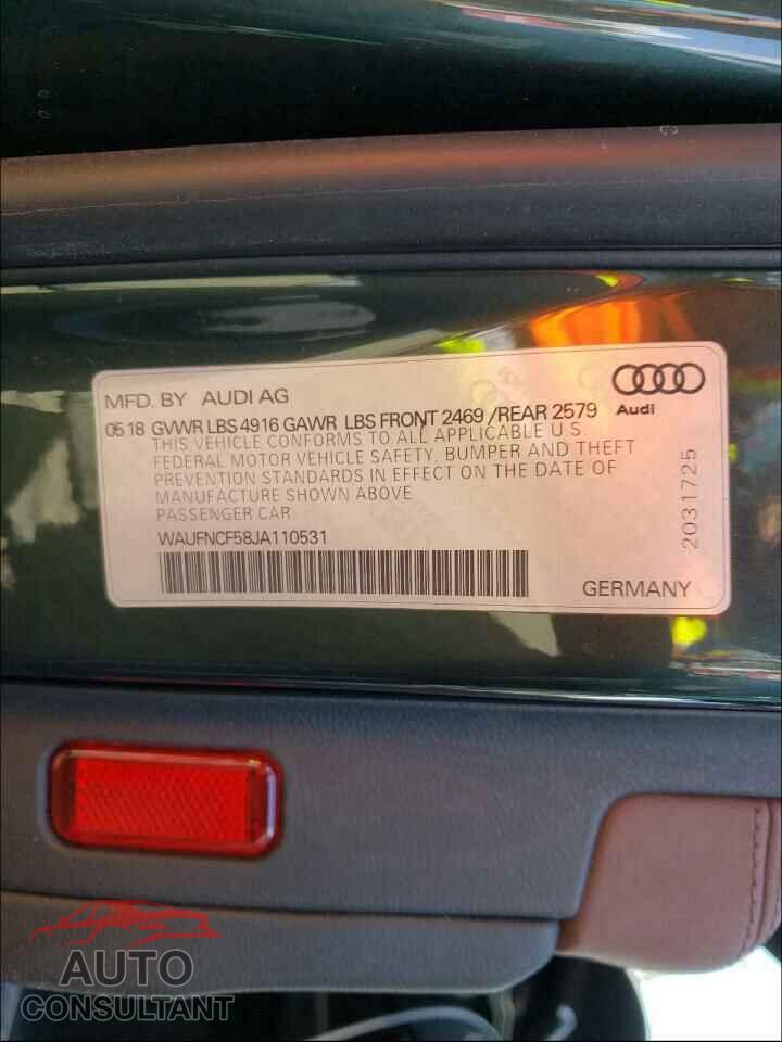 AUDI A5 2018 - WAUFNCF58JA110531