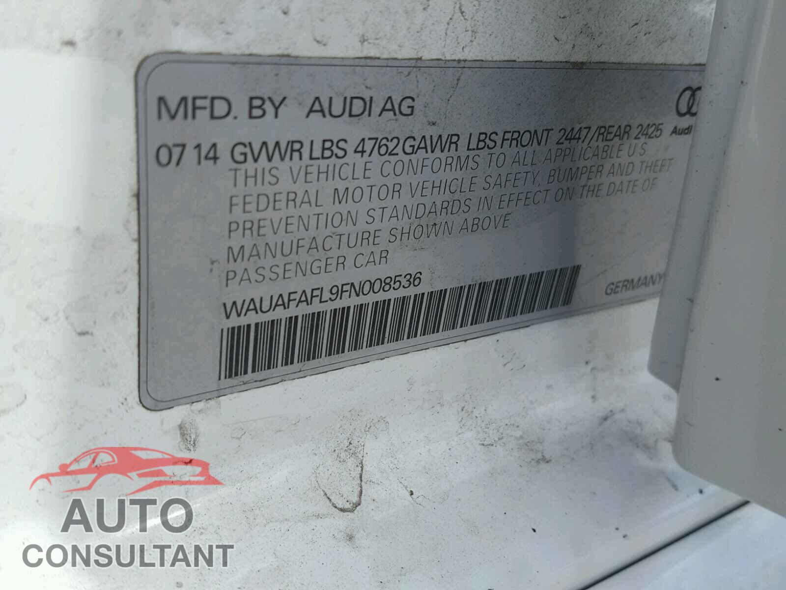 AUDI A4 2015 - WAUAFAFL9FN008536