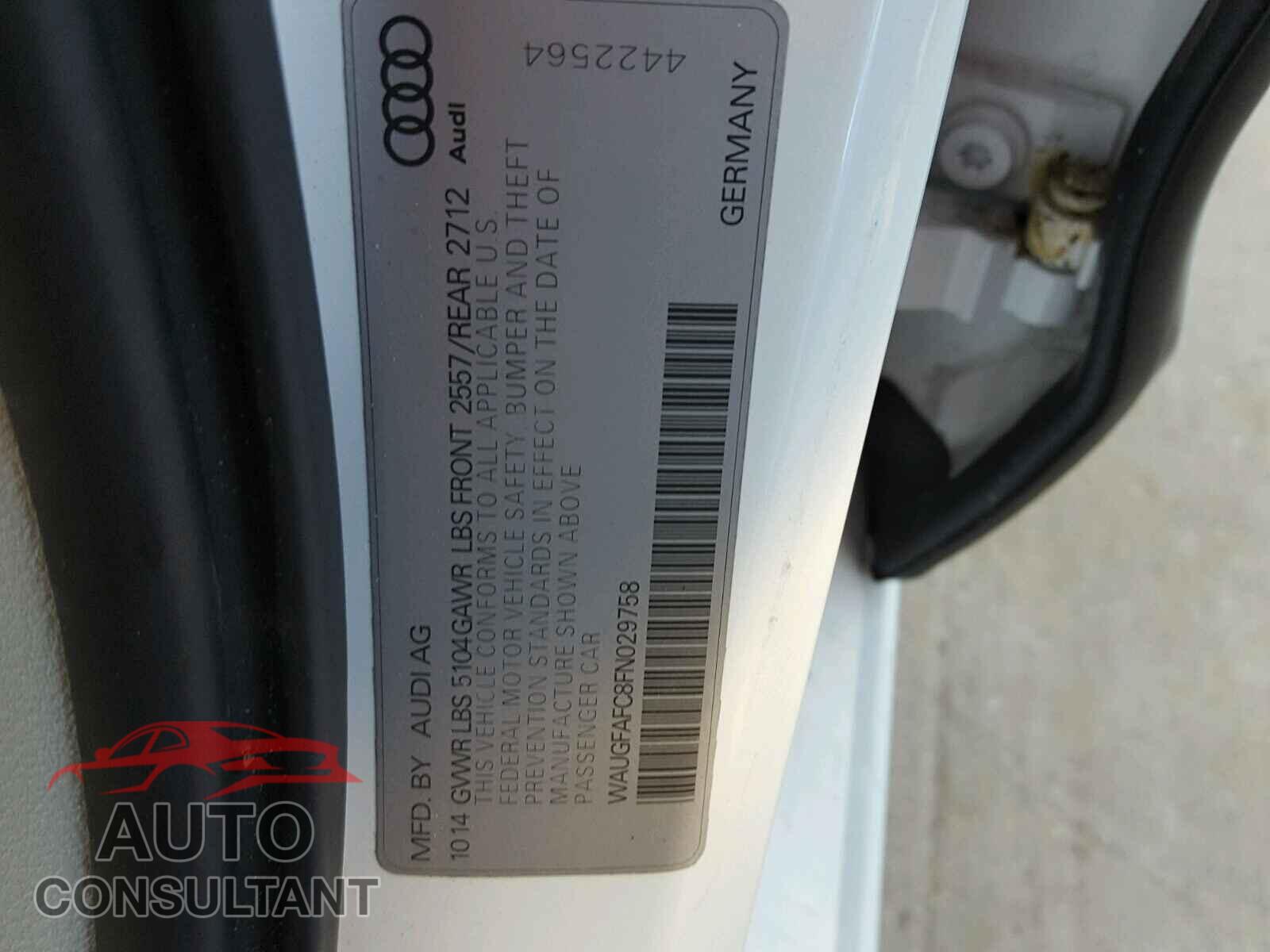 AUDI A6 2015 - WAUGFAFC8FN029758