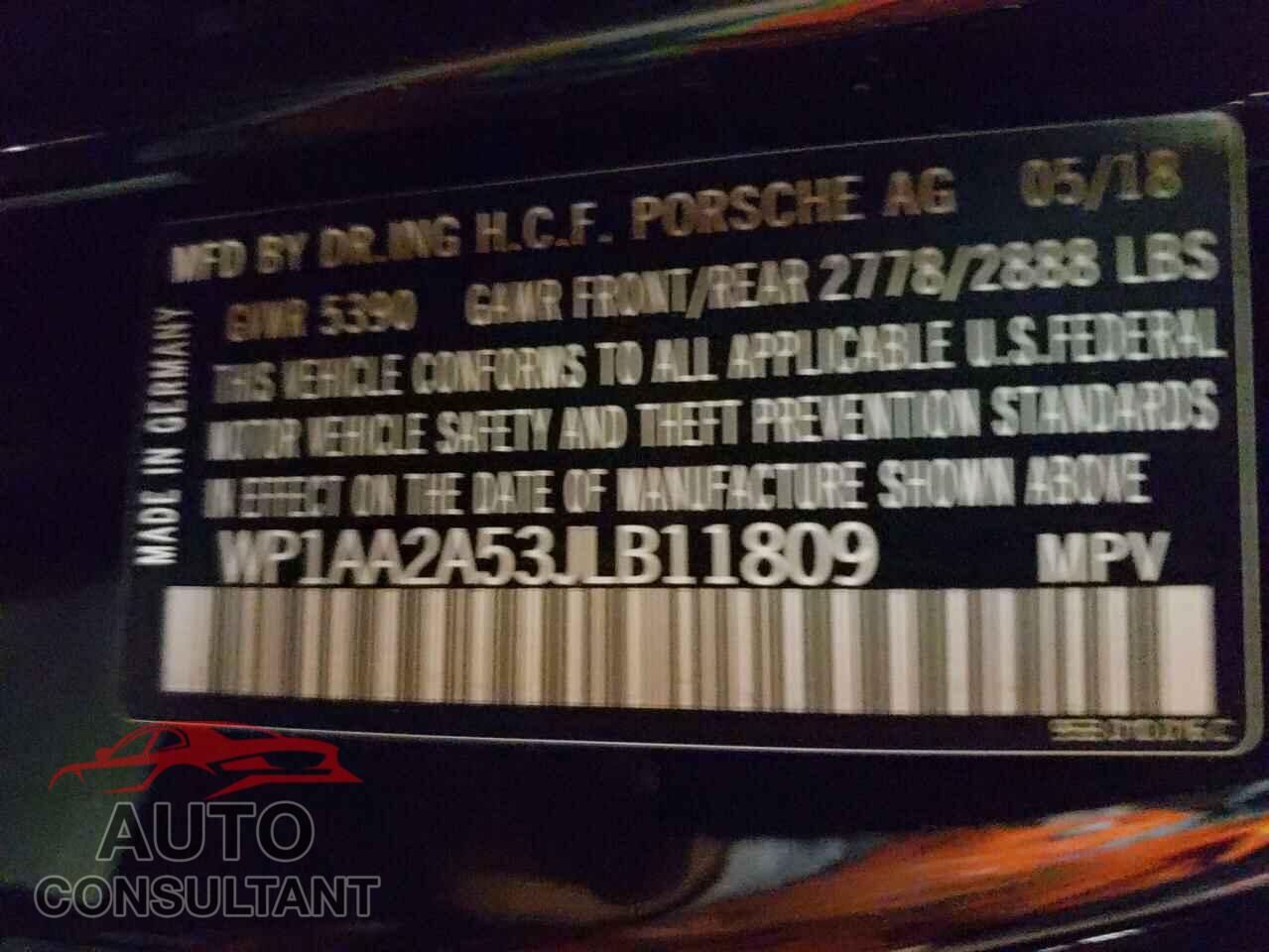 PORSCHE MACAN 2018 - WP1AA2A53JLB11809