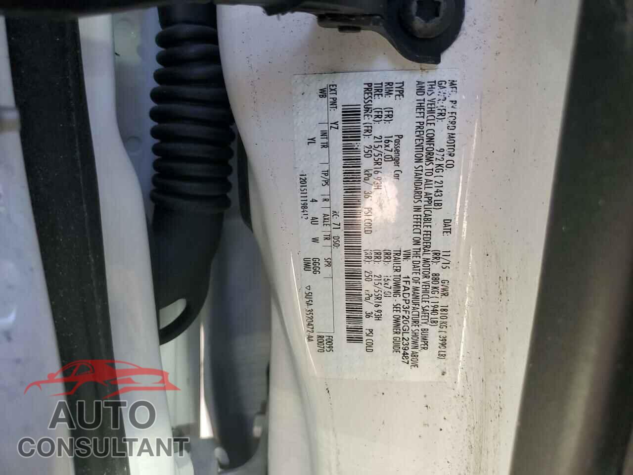 FORD FOCUS 2016 - 1FADP3F20GL239487