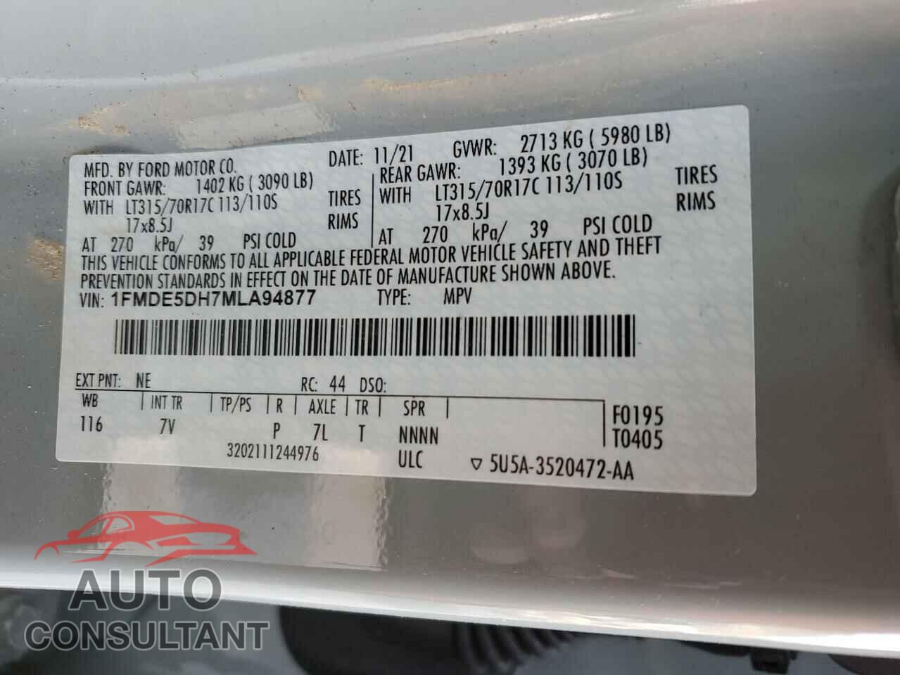 FORD BRONCO 2021 - 1FMDE5DH7MLA94877