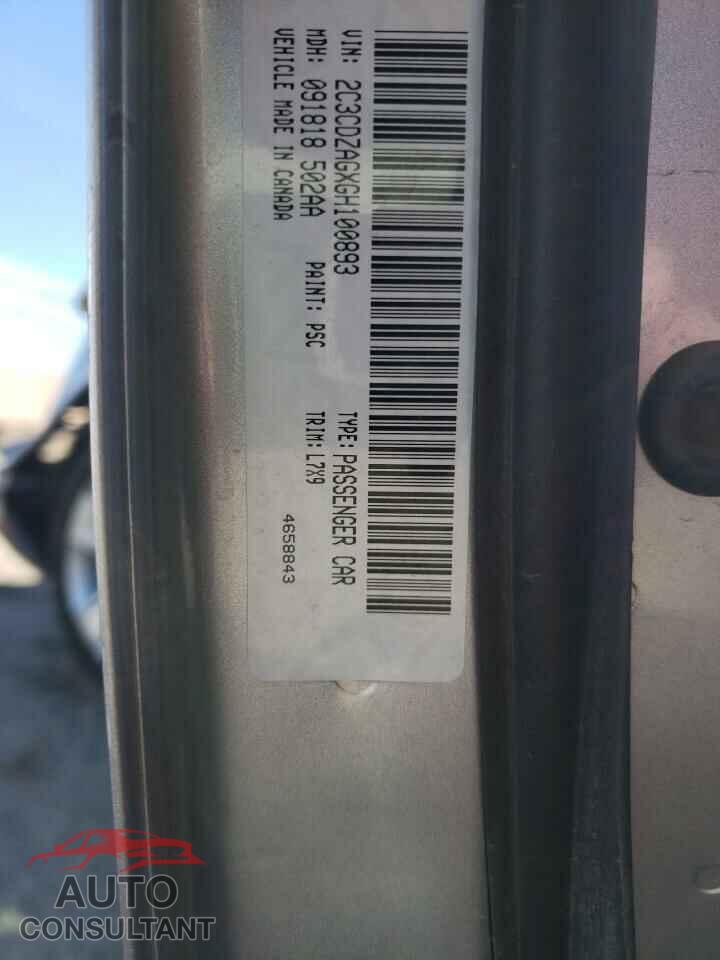 DODGE CHALLENGER 2016 - 2C3CDZAGXGH100893