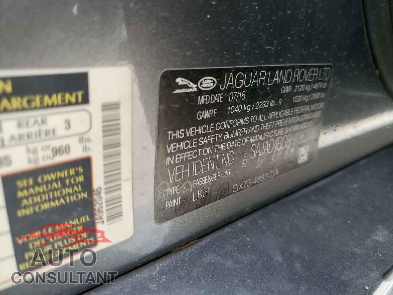 JAGUAR XE 2017 - SAJAD4BG8HA962046