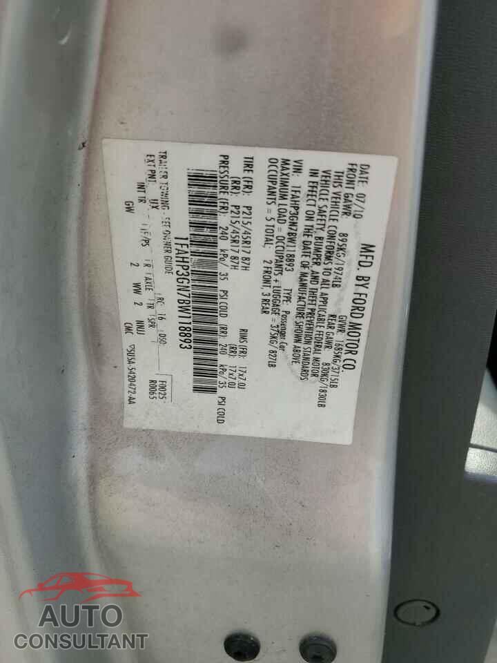 FORD FOCUS 2011 - 1FAHP3GN7BW118893