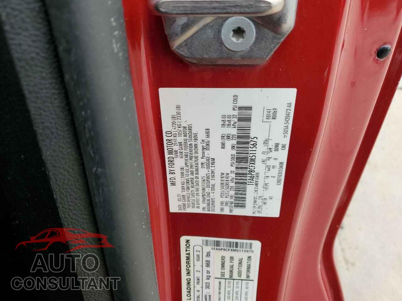 FORD MUSTANG 2021 - 1FA6P8CFXM5115675