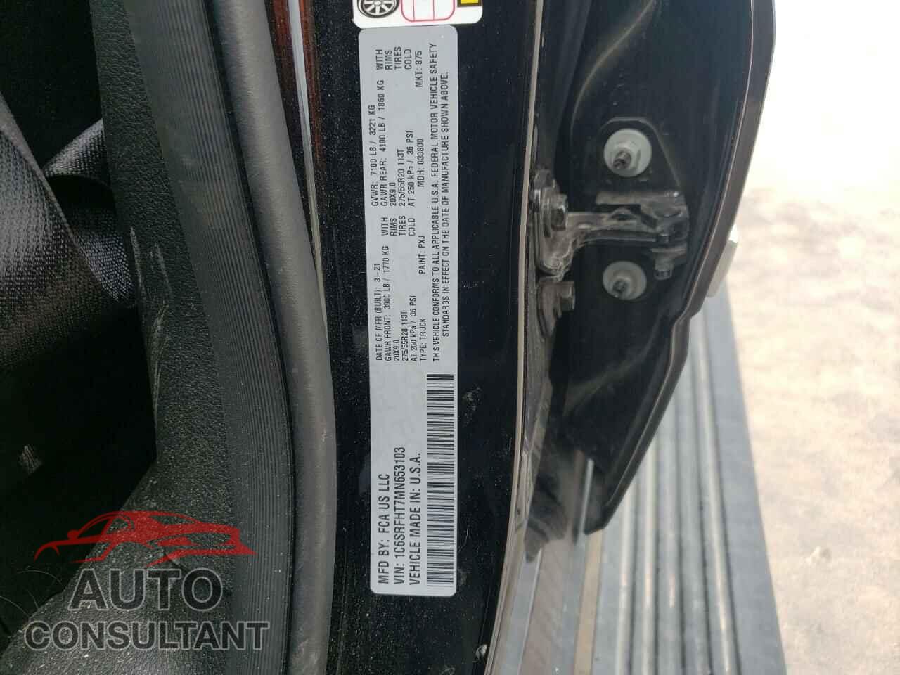 RAM 1500 2021 - 1C6SRFHT7MN653103