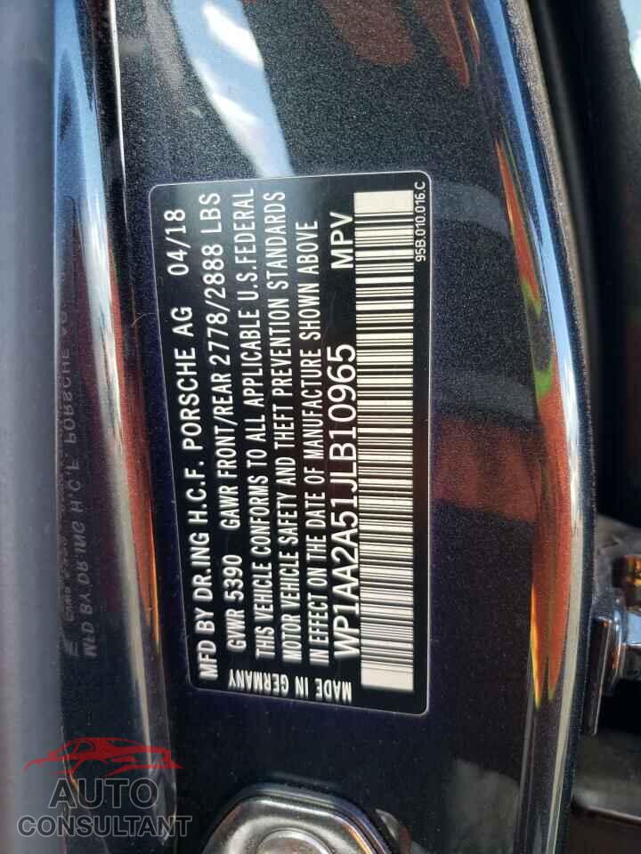 PORSCHE MACAN 2018 - WP1AA2A51JLB10965
