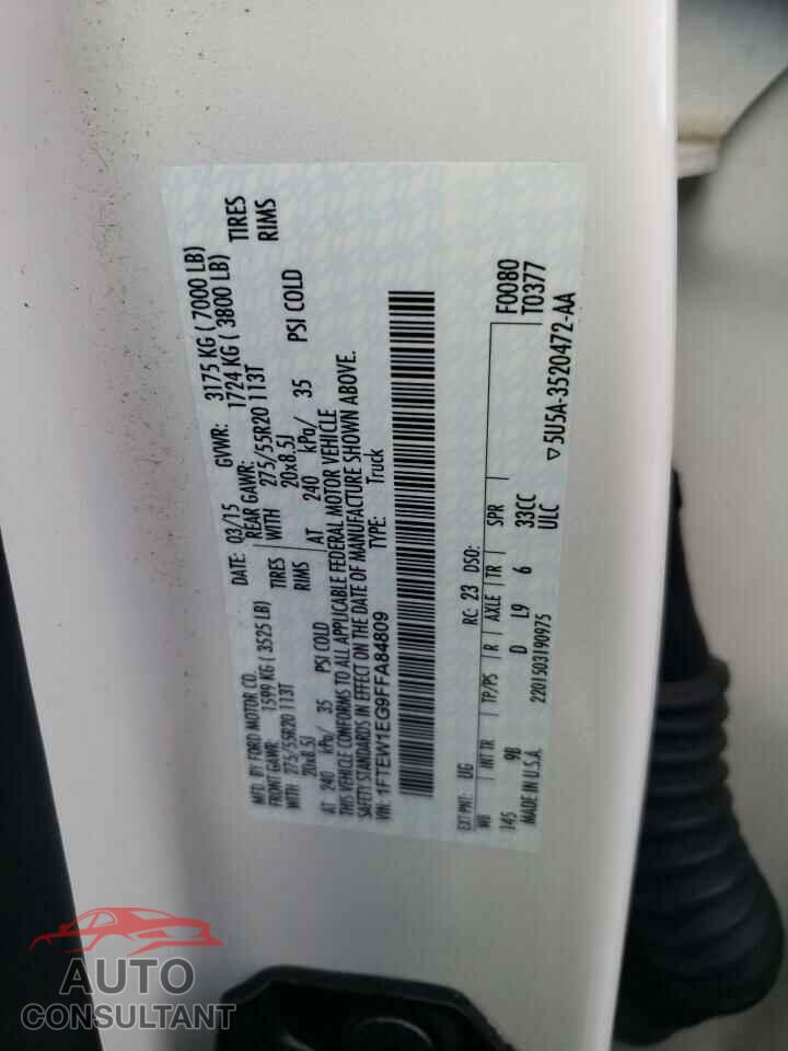 FORD F-150 2015 - 1FTEW1EG9FFA84809
