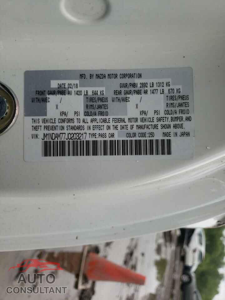 MAZDA MX5 2018 - JM1NDAM77J0203217