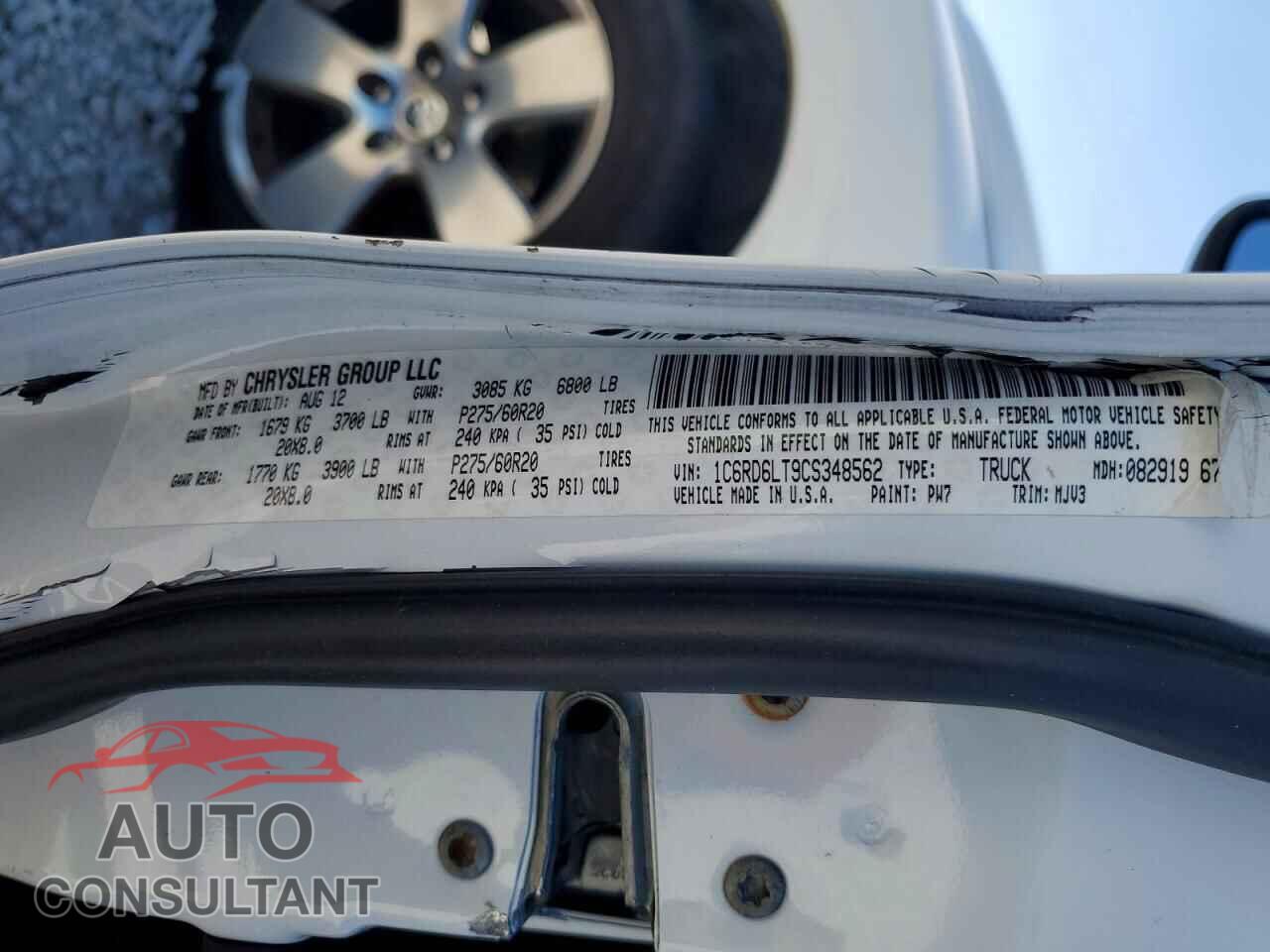DODGE RAM 1500 2012 - 1C6RD6LT9CS348562